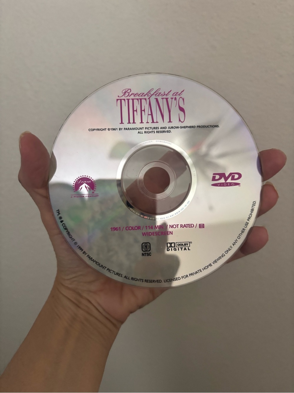 Tiffany & Co. Silver DVD Disc with Pink Logo